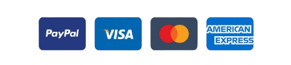 PayPal, VISA, Mastercard, American Express Logos