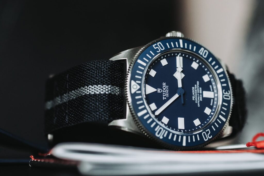 Tudor Pelagos FXD Blue Dial on watch box and manuals