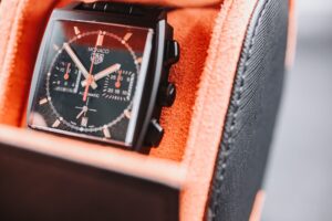 TAG Heuer Monaco Dark Lord Special Edition Watch inside a MVS Watches watch roll