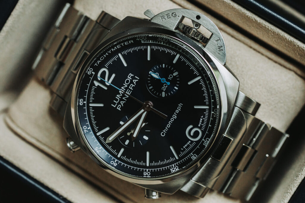 Panerai Luminor Chrono Blue Dial Watch PAM01110 | Pre-Owned Panerai Watches