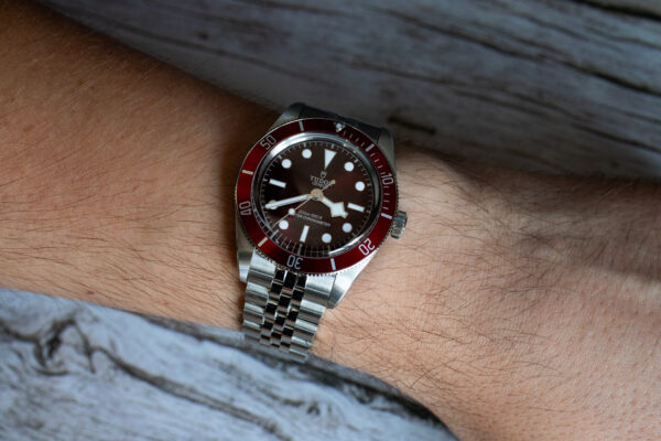 TUDOR Black Bay 58 Burgundy Wrist Shot