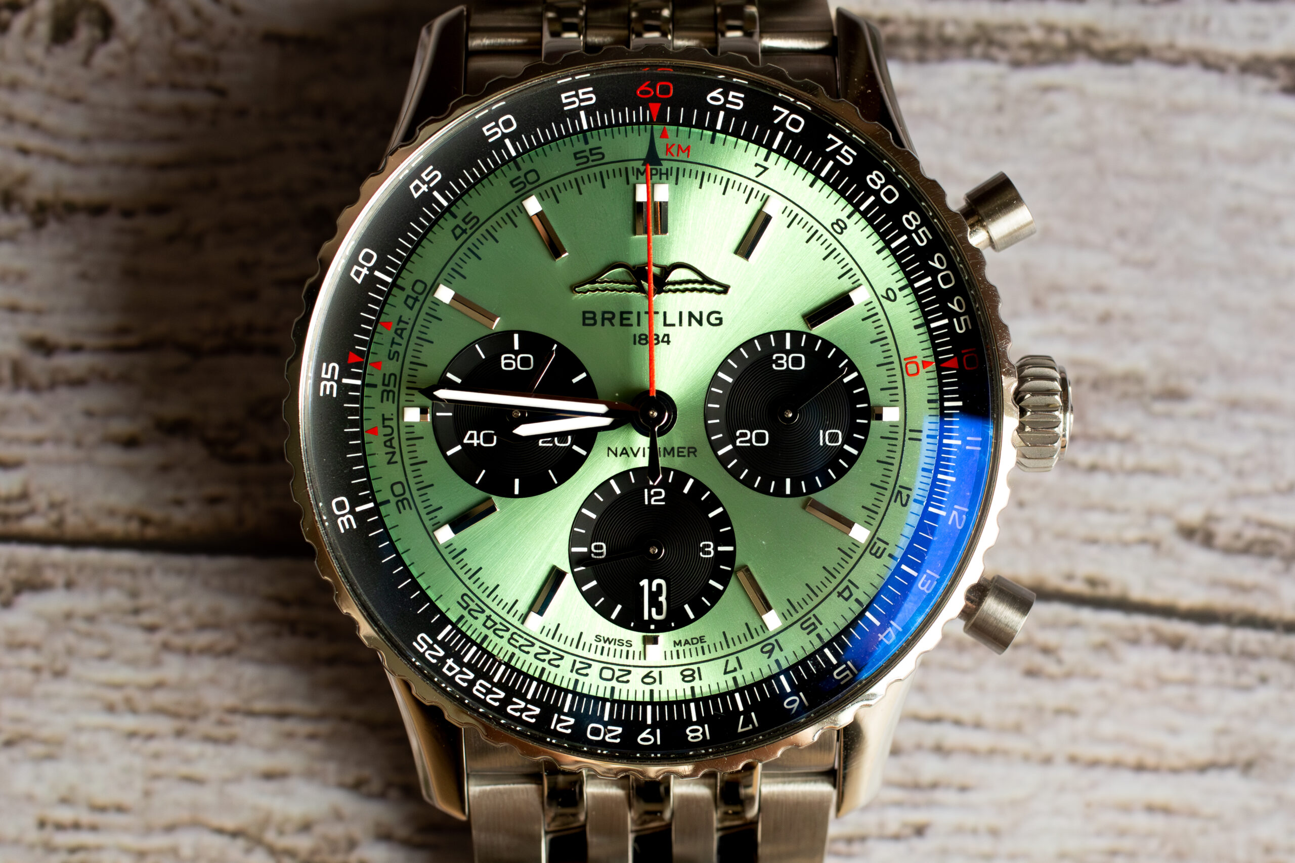Breitling Navitimer B01 Chronograph 43 Green AB0138 Front Shot