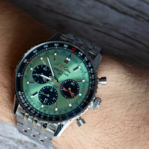Breitling Navitimer B01 Chronograph 43 Green AB0138 Wrist Shot