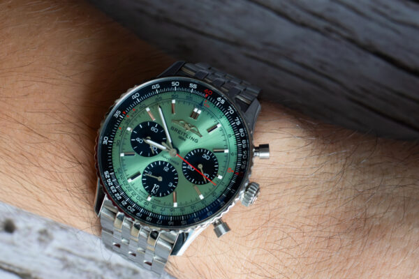 Breitling Navitimer B01 Chronograph 43 Green AB0138 Wrist Shot