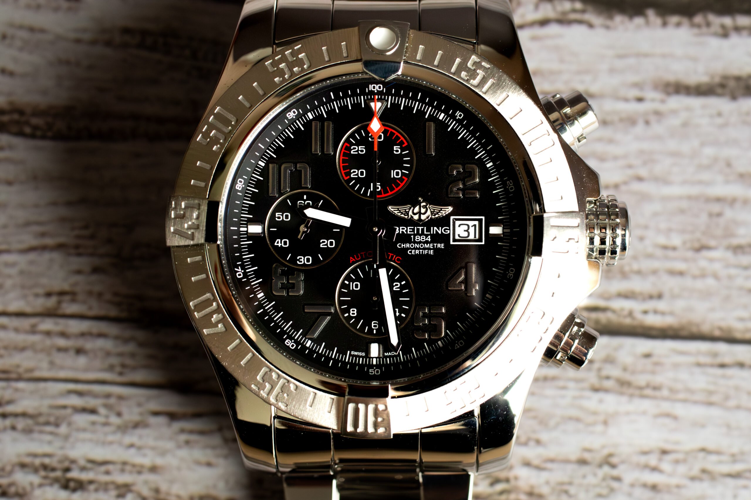 Breitling Super Avenger II Black Dial 48mm Watch A13371