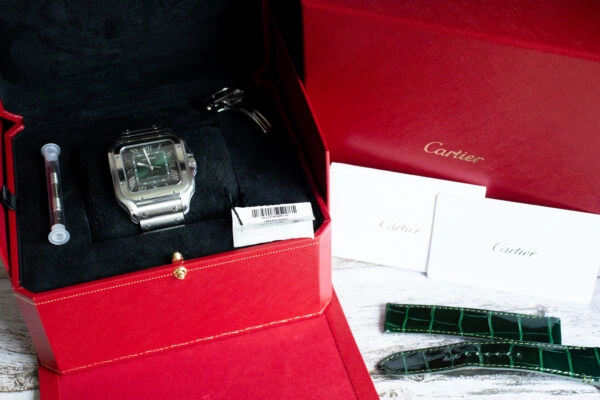 Cartier Santos Large Green Watch WSSA0062