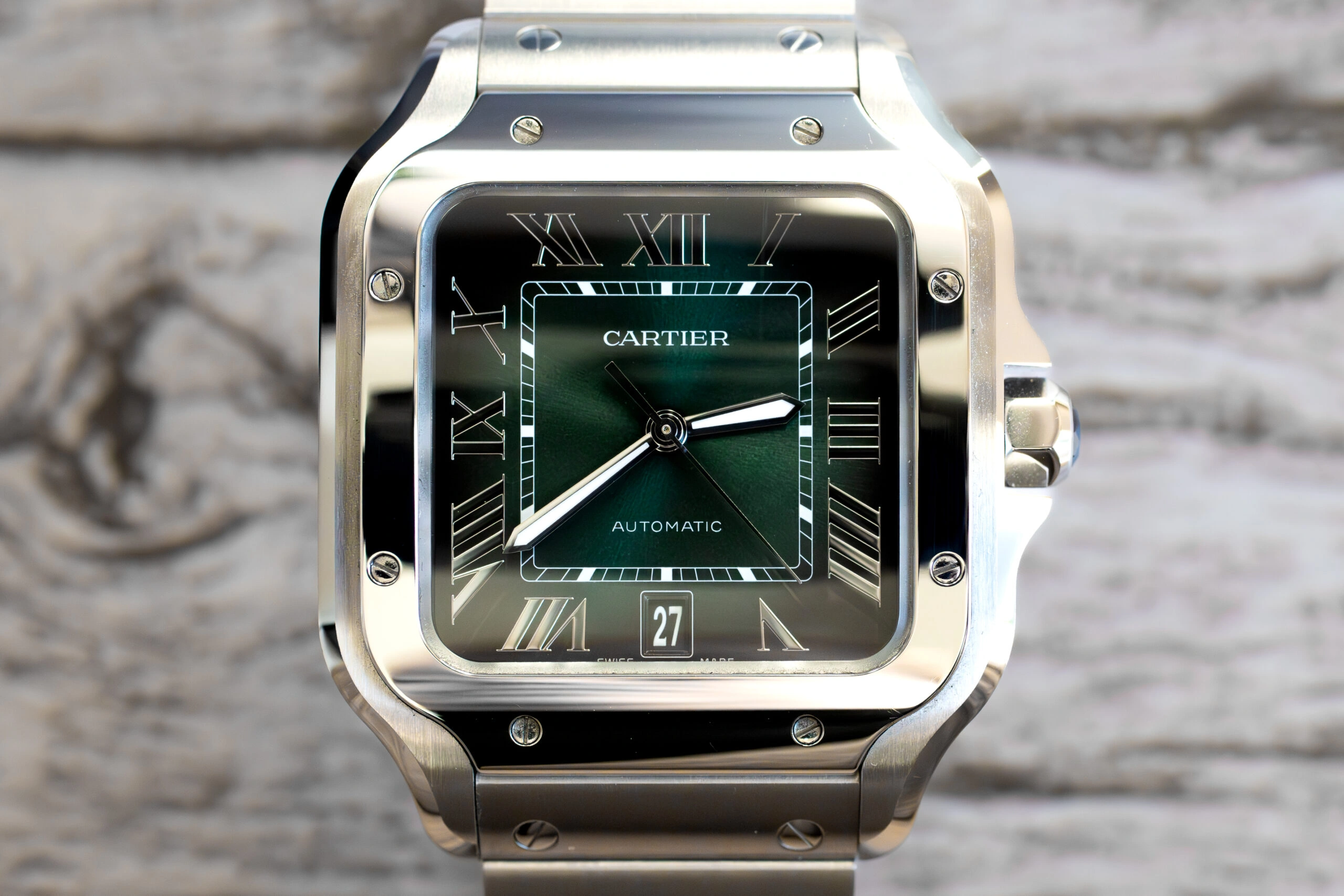 Cartier Santos Large Green Watch WSSA0062