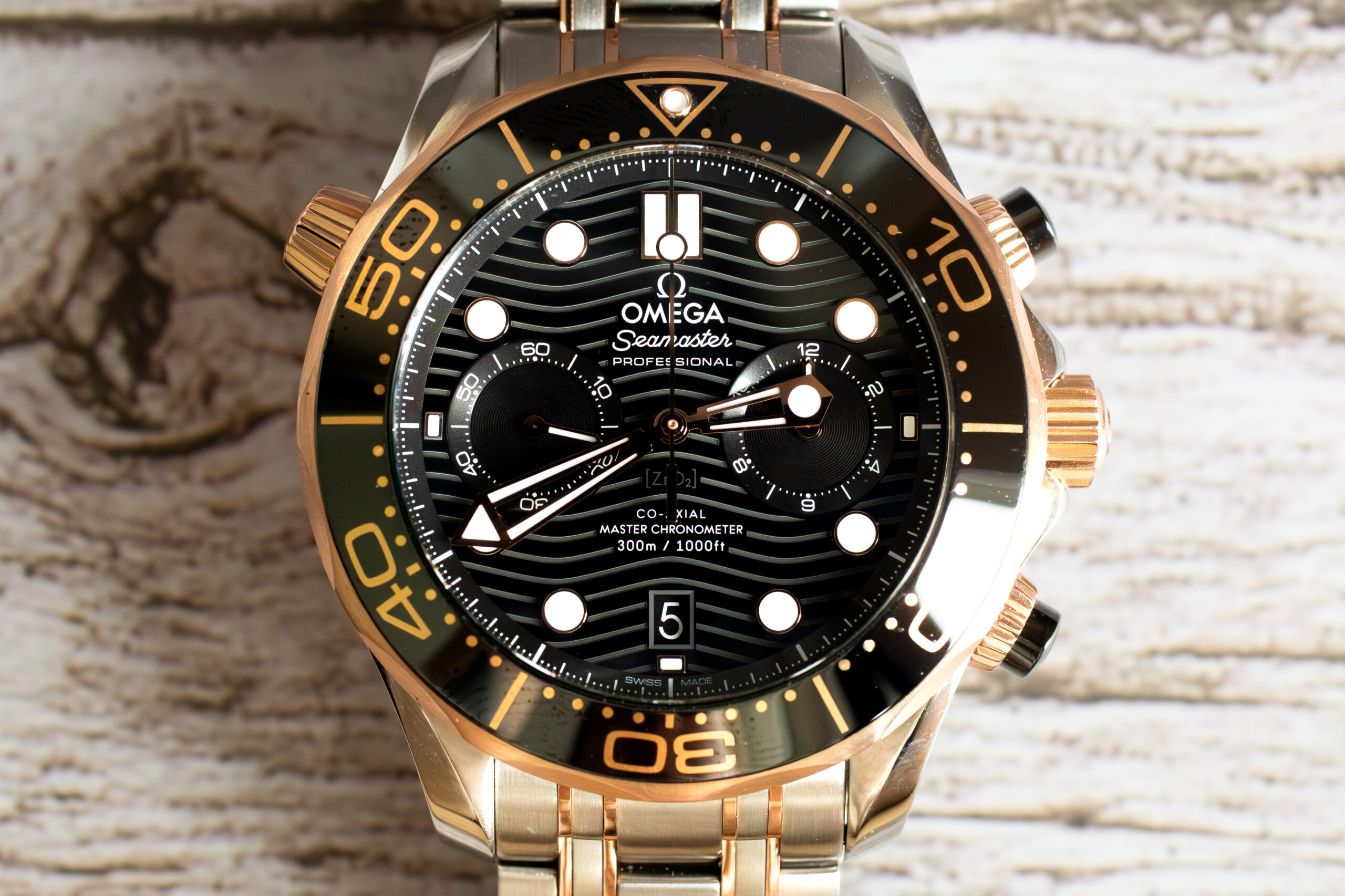 OMEGA Seamaster 300M Sedna Gold Chronograph