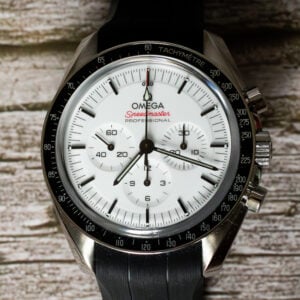 OMEGA Speedmaster Moonwatch White Dial Rubber Strap