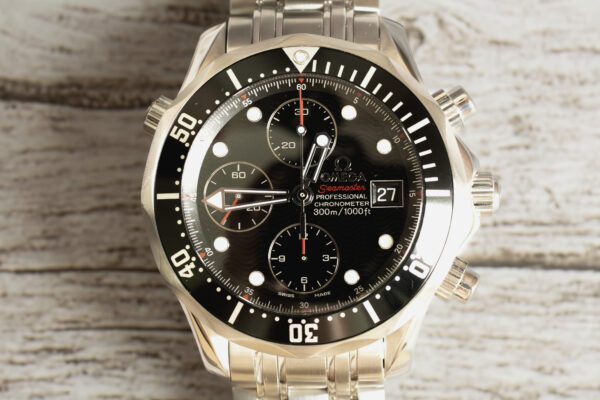 Pre-Owned OMEGA Seamaster 300M Chronograph Black Dial Front Shot