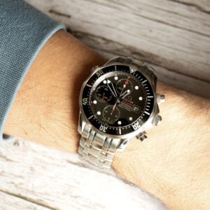 Pre-Owned OMEGA Seamaster 300M Chronograph Black Dial Wrist Shot