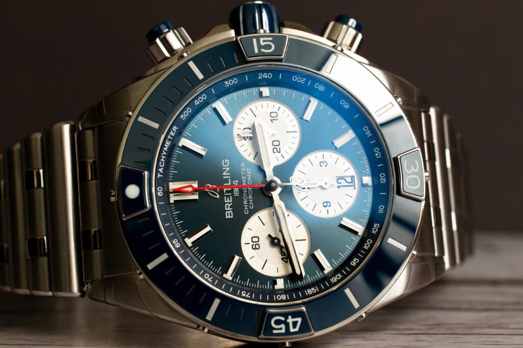 Breitling Super Chronomat B01 44 Blue Dial AB0136 at MVS Watches