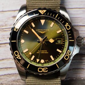Longines Hydroconquest GMT 41mm Green Dial Watch L3.790.4.06.2 at MVS Watches