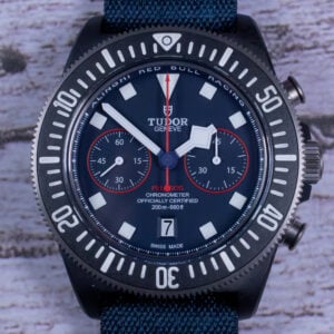 TUDOR Pelagos FXD Chrono Alinghi Red Bull M25807KN Front Shot at MVS Watches