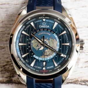 OMEGA Aqua Terra Worldtimer 220.12.43.22.03.001 Front Shot at MVS Watches