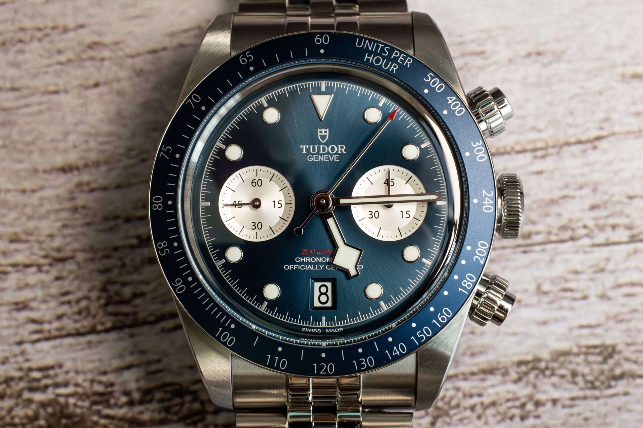 TUDOR Black Bay Chrono Blue Boutique Edition Watch M79360B Front Shot at MVS Watches