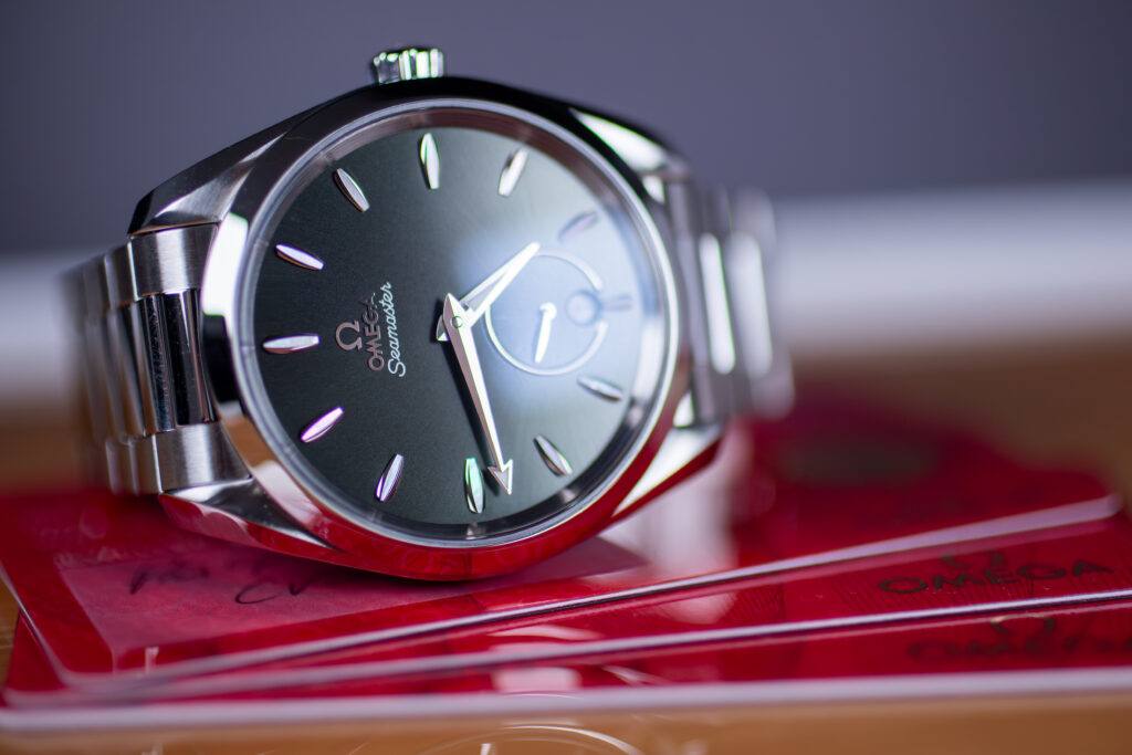 OMEGA Aqua Terra Green 38mm 220.10.38.20.10.001 Warranty Shot at MVS Watches