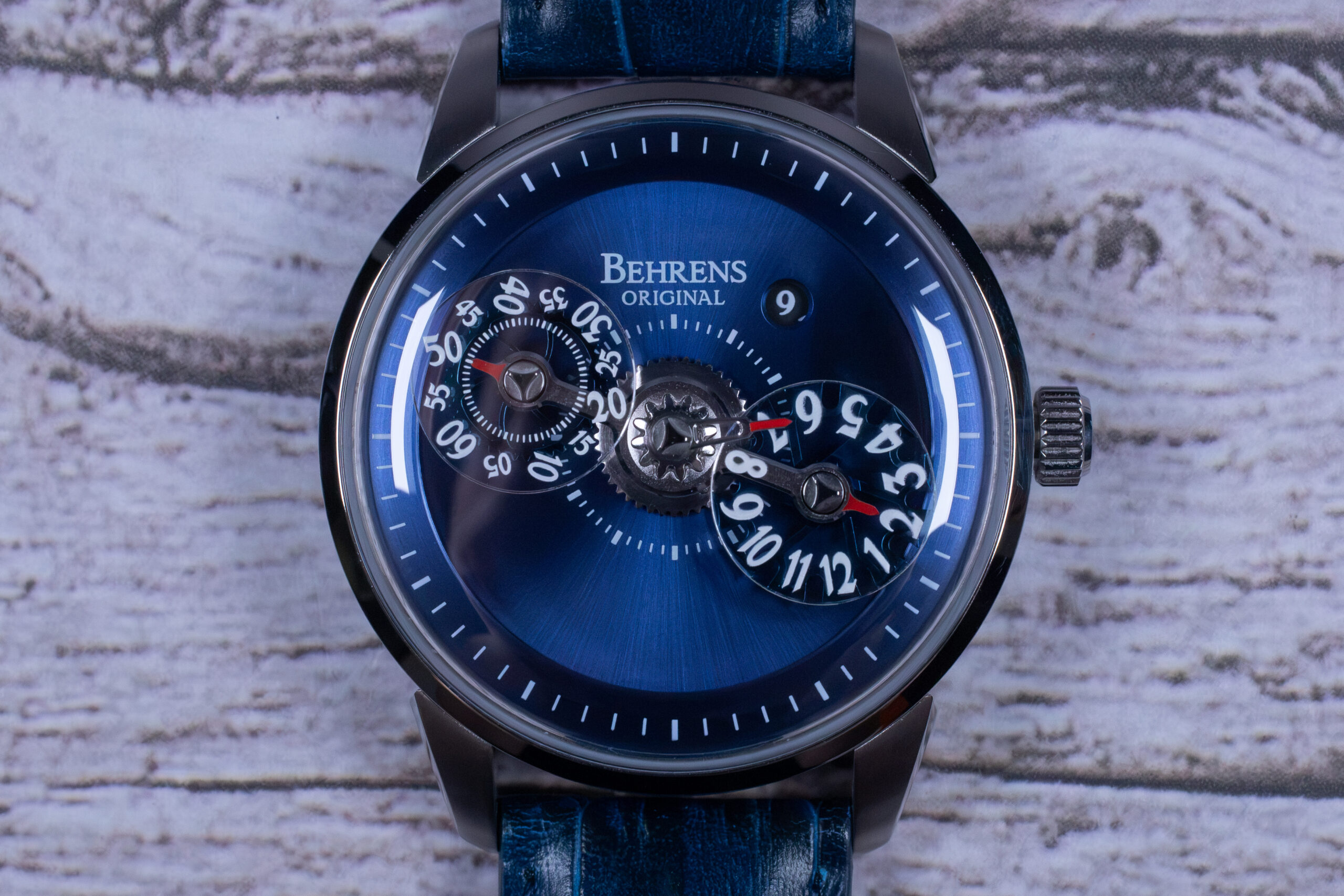 Behrens Original Revolution Planet Blue Dial BHR12G Front Shot at MVS Watches